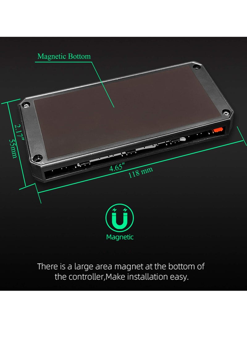 SOLARAE وحدة تحكم درجة حرارة مروحة PWM مع تحكم عن بُعد لمصابيح الكمبيوتر RGB محول 8x4Pin لمنافذ التحكم في سرعة المروحة 10 5V ARGB مع مغناطيس - Image 5