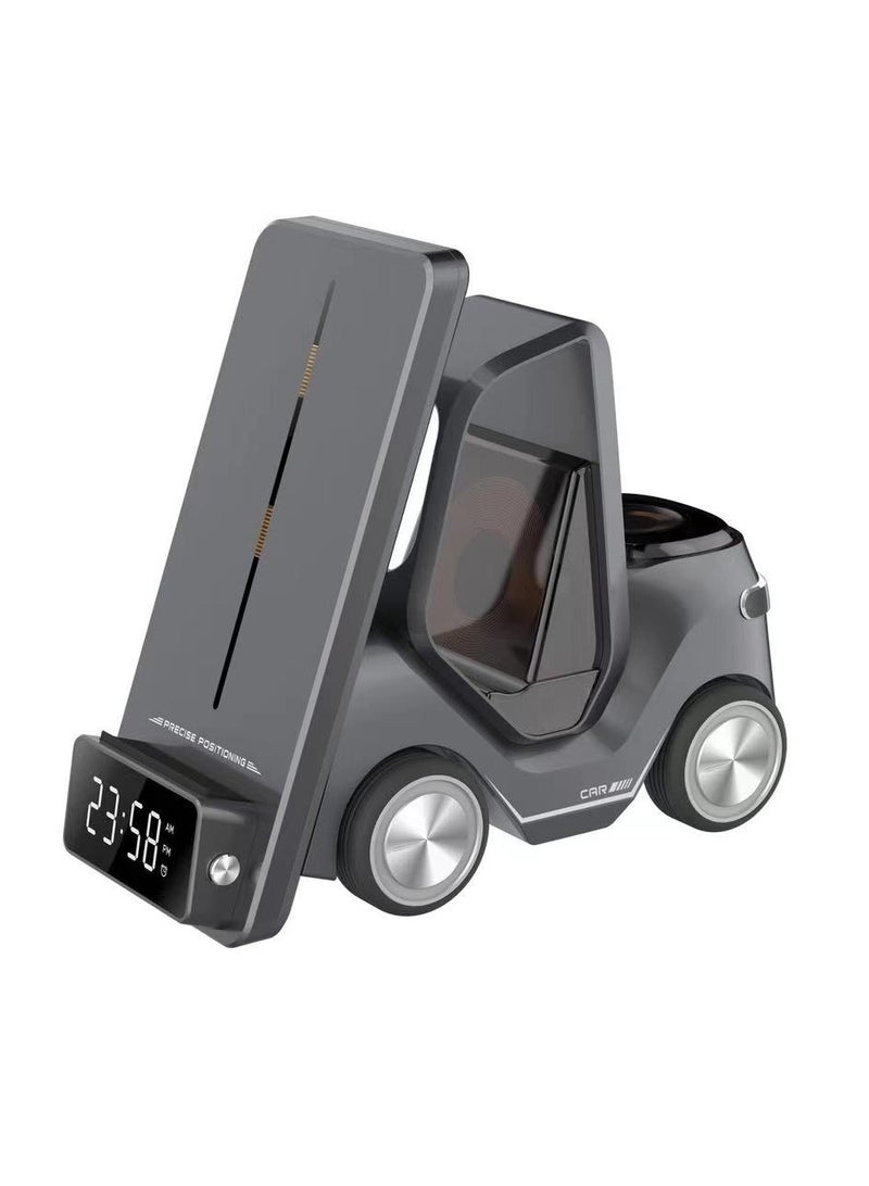 gvc pro 5 in 1 Car-Shaped Table Top Wireless Charger - Gray - T20  - Image 1