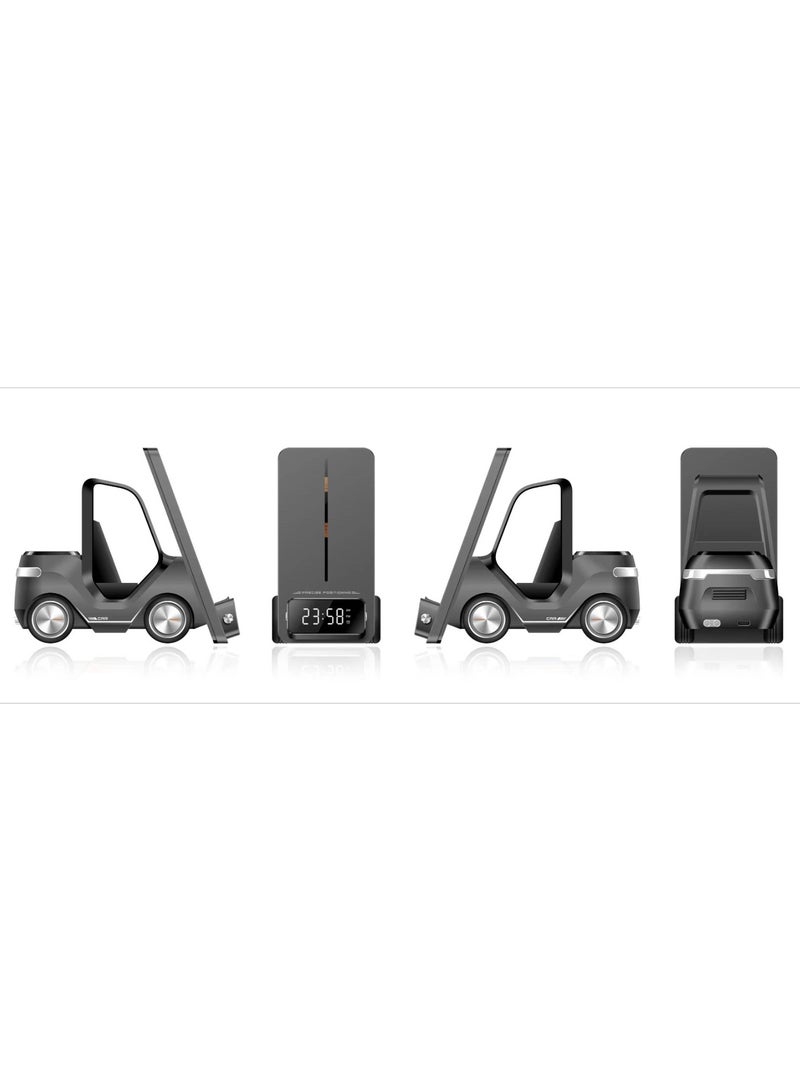 gvc pro 5 in 1 Car-Shaped Table Top Wireless Charger - Gray - T20  - Image 5