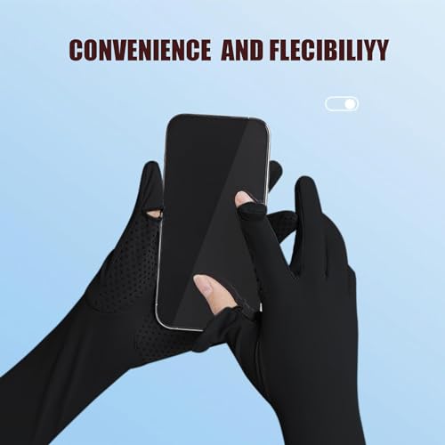 XuoAz Summer UV Sun Protection Long Driving Gloves with Sunblock, Non Slip Full Finger Outdoor Arm Gloves for Women Cycling - Image 3