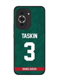 Cover for Huawei nova 10 4G Case , Rugged Black Slim fit Soft Flexible Thin Protective Phone Cases - Player Name - Taskin Ahmed, Jersey Number- 3