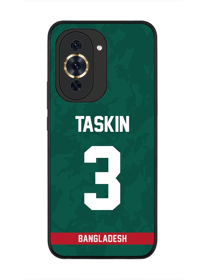 Stylizedd - Cover for Huawei nova 10 4G Case , Rugged Black Slim fit Soft Flexible Thin Protective Phone Cases - Player Name - Taskin Ahmed, Jersey Number- 3 - Image 1