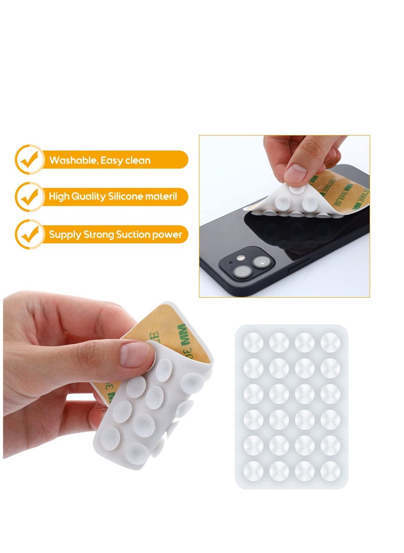 Excefore - 12 Pcs Adhesive Silicone Suction Cup, Suction Phone Case, Silicone Suction Phone Case Adhesive Mount, Non Slip Phone Suction Cup, Suitable for Bathroom Home Kitchen (White) - Image 1