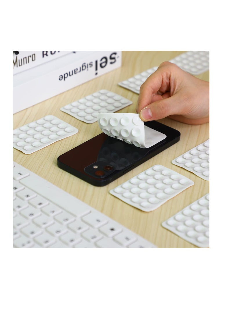 Excefore - 12 Pcs Adhesive Silicone Suction Cup, Suction Phone Case, Silicone Suction Phone Case Adhesive Mount, Non Slip Phone Suction Cup, Suitable for Bathroom Home Kitchen (White) - Image 1