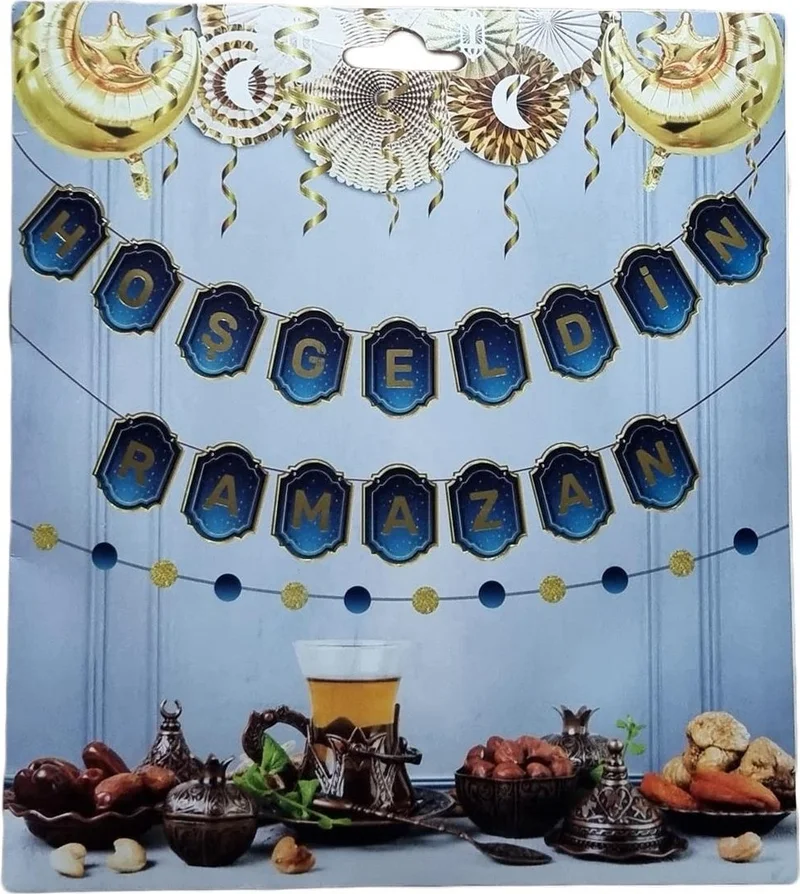 Masho Trend Night Star Printed Welcome Ramadan Banner - Welcome Ramadan Banner Ramadan Pendant Lamp Banner