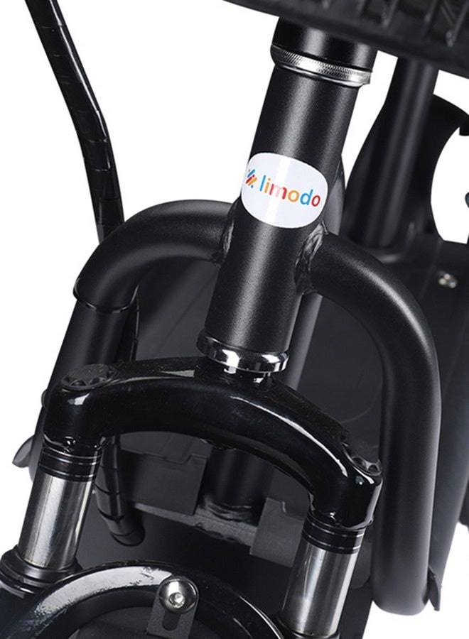 ليمودو سكوتر كهربائي أسود للبالغين مع سلة أمامية ومقاعد مزدوجة وعجلات مقاس 10 بوصات ( تيوبلس) وسرعة قصوى 40 كم/مدى 25-40 كم - Image 3