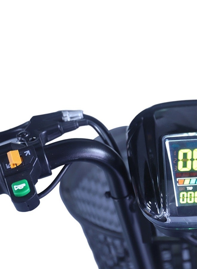 ليمودو سكوتر كهربائي أسود للبالغين مع سلة أمامية ومقاعد مزدوجة وعجلات مقاس 10 بوصات ( تيوبلس) وسرعة قصوى 40 كم/مدى 25-40 كم - Image 4