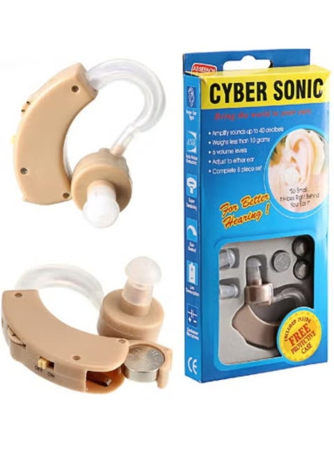 Hearing Aid Machine – Cyber Sonic Sound Amplifier for Adults and Seniors – Lightweight Behind-the-Ear Device with Adjustable Volume – Comfortable, Discreet Hearing Support for Left or Right Ear – Clear Sound Enhancement for Daily Use