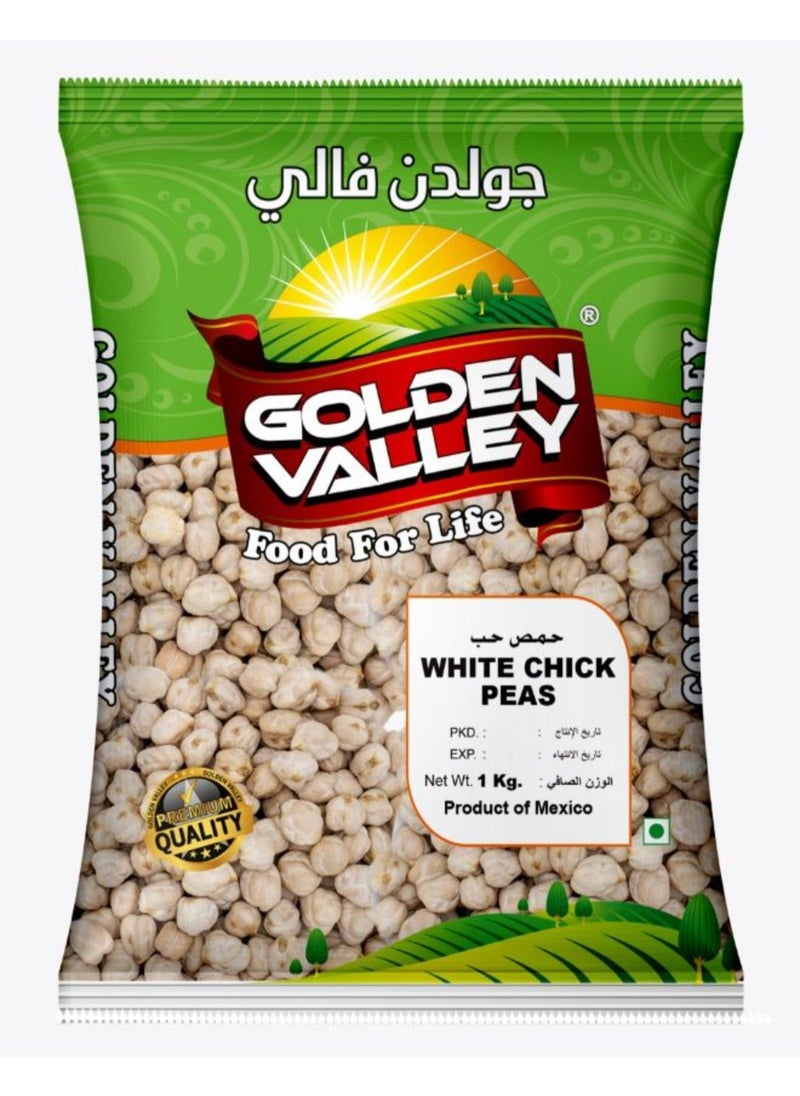 GOLDEN VALLEY - Golden Valley White Chickpeas 14 Mm Kabuli Chana White Chana / Chhole 1 Kg - Image 1