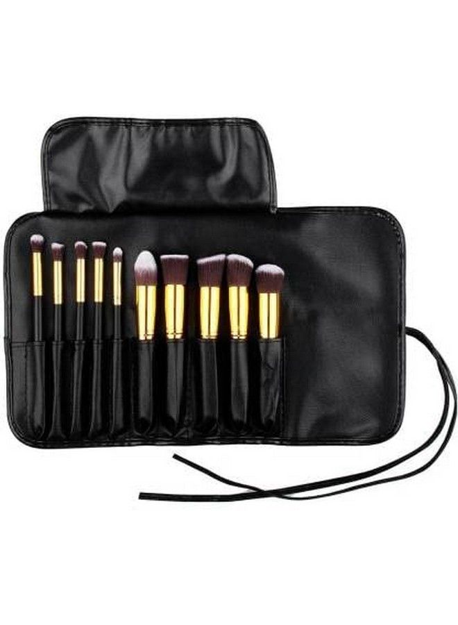 SUNISA Professional Black Soft Bristles 10 Makeup Brushes Set For Womens & Girls (Pack Of 10) - Image 2