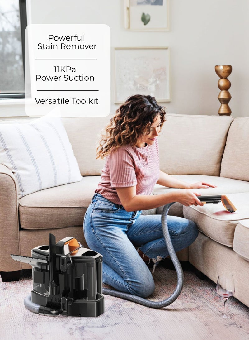 بورودو منظف سجادة بقوة شفط 11kPa، منظف أريكة مع خزانين مائيين، آلة تنظيف قوية لإزالة البقع، منظف بقع مع أدوات متعددة الاستخدامات، منظف للبقع العميقة بقدرة 500 واط للاستخدام في المنزل/المكتب/السيارة. - Image 2