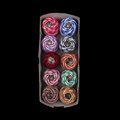 RSP Quality bit® Embroidery Material Crochet Mercer Cotton Thread Yarn for Knitting and Craft Making (10 Ball, Multicolor) - Image 2