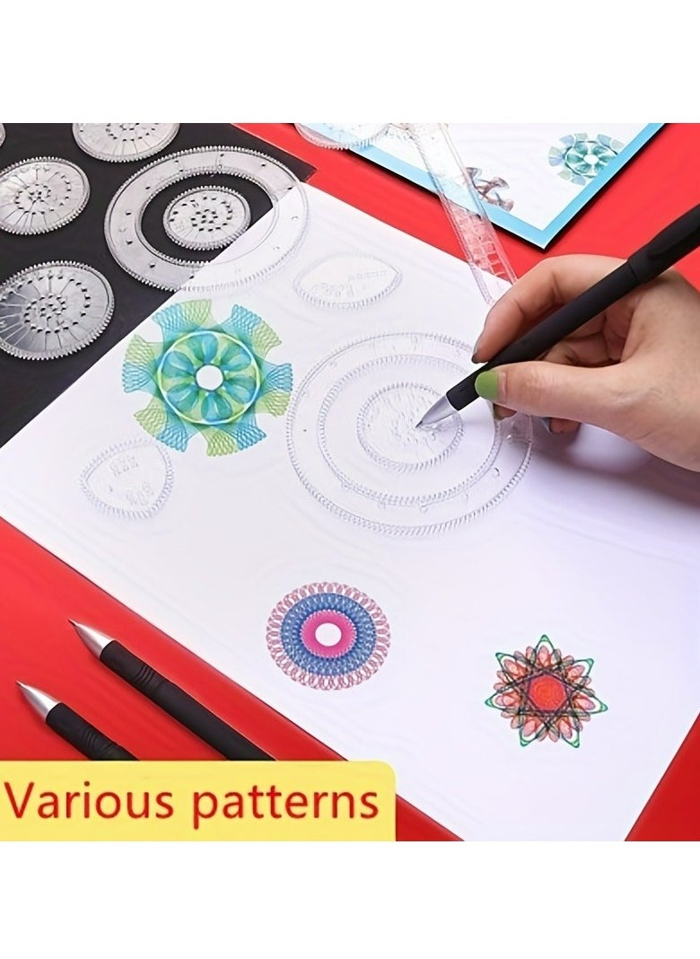27pcs Ruler Set, Capable Of Drawing Various Patterns, Versatile Tool For Drawing Curved Gears For Elementary School Students