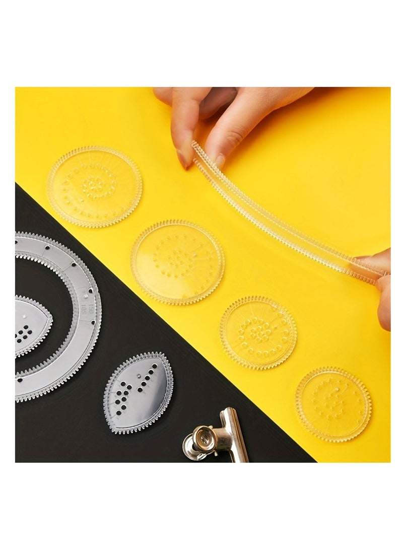 27pcs Ruler Set, Capable Of Drawing Various Patterns, Versatile Tool For Drawing Curved Gears For Elementary School Students