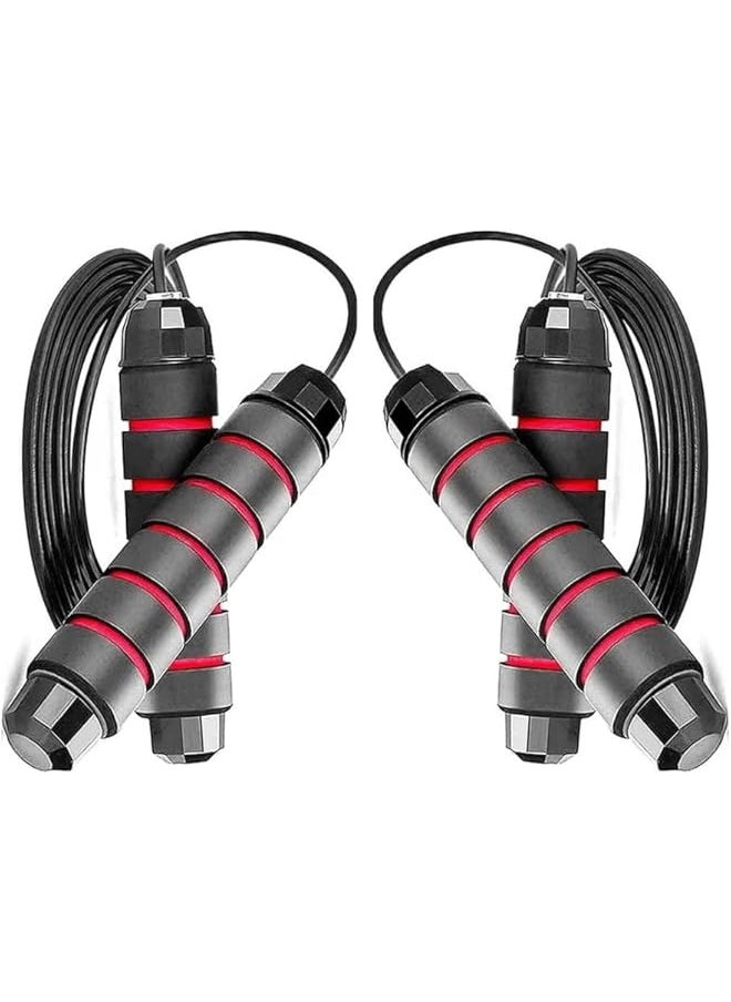 PROMASS - Trustful Jump Rope - Red, Silicone-based Foam Grip, Polyurethane Foam Handle, Plastic Material, Adjustable Length, Portable, Versatile for Cardio, Fitness, Weight Loss, Crossfit, MMA - Image 1