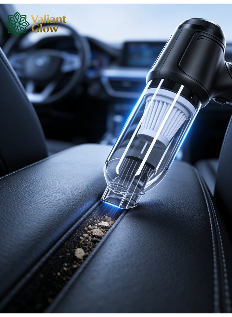 Valiant Glow Handheld cordless vacuum cleaner | Car vacuum cleaner, portable vacuum cleaner, outdoor vacuum cleaner, camping vacuum cleaner | 120W high power | 3200pa suction power | Cordless charging and portable design | Suitable for cleaning pet hair, sofas, cars, and offices. - Image 3