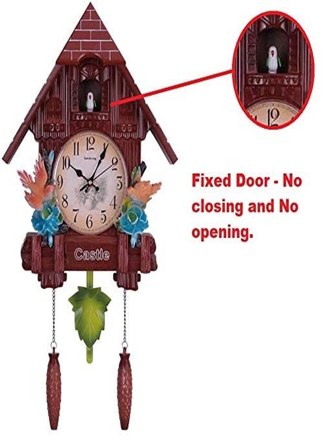 Three Secondz Cuckoo Bird Wall Clock with Fixed Door -Door Does not Open or Close (Size 65 cm x 16 cm x 37 cm, Coffee Brown) - Image 4