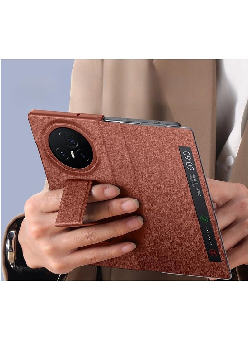 عام غطاء واقٍ لجهاز Honor Magic V3 (2024)، مضاد للسقوط ومقاوم للصدمات مع مفصل مغناطيسي، مصنوع من الجلد ومتين للغاية، مزود بوظيفة النوم/الاستيقاظ التلقائي وحزام معصم.