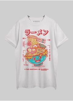 THREADCURRY Ramen Anatomy Oversized Drop Shoulder Cotton Loose Printed T-Shirt for Men