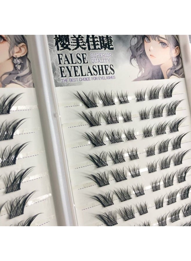 طقم رموش "عين الثعلب" المنفصلة 60 قطعة - مظهر مانجا طبيعي (Fox Eye) - رموش خفيفة سهلة التركيب - بديل تركيب الرموش الدائم (إطلالة احترافية) - Image 2