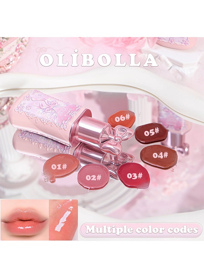 OLIBOLLA Glossy Balm, Cute Bow Cap Hydrating Shine Lip Plumper, Long Lasting Glass Lip Gloss 04 - Image 5
