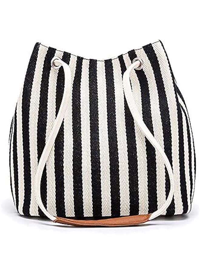 Arabest Women's Canvas Tote Bags Small Medium Shoulder Bag Daily Working Handbag for Holiday Travel Pool - Image 1
