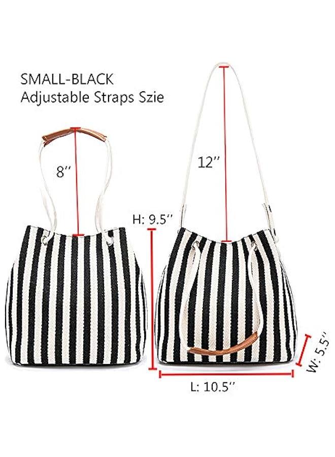 Arabest Women's Canvas Tote Bags Small Medium Shoulder Bag Daily Working Handbag for Holiday Travel Pool - Image 2