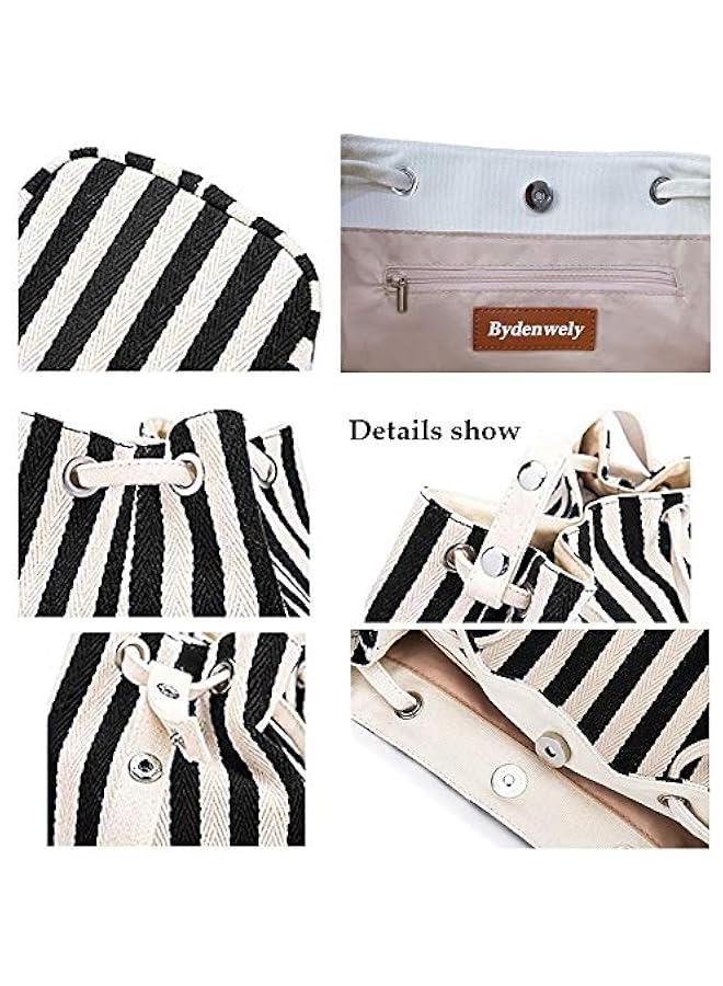 Arabest Women's Canvas Tote Bags Small Medium Shoulder Bag Daily Working Handbag for Holiday Travel Pool - Image 4
