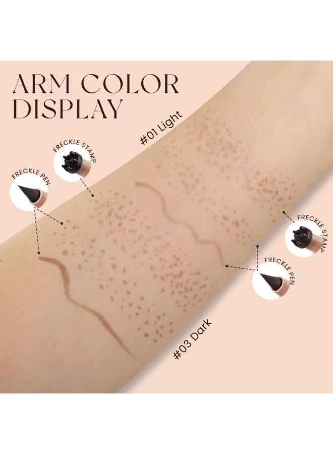 كيلا قلم تحديد النمش 2 في 1 مزدوج الأطراف باللون البني الفاتح، مقاوم للماء وسريع الجفاف، نقطة ناعمة للنمش الصناعي، قلم تحديد النمش الصناعي طويل الأمد يشبه الحياة الطبيعية لتزيين الوجه من Sunkissed Makeup - Image 2