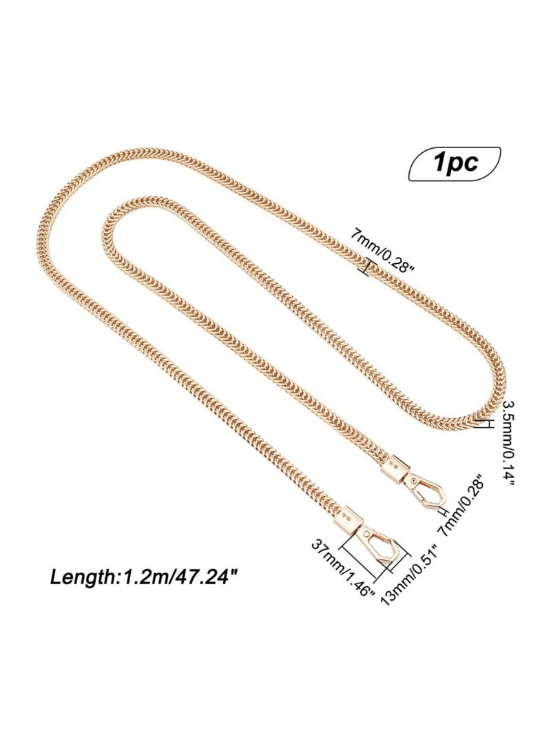 SYOSI SYOSI Snake Bag Chains Golden Bag Chain Strap Replacement 7mm Wide Flat Chain Strap with Alloy Swivel Clasps Chunky Metal Chains for Wallet Clutch Satchel Tote Bag Shoulder Crossbody Bag (47.2in)  - Image 5