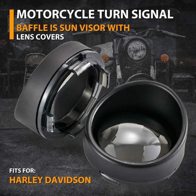 NATGIC Motorcycle Turn Signal Bezels Lens Cover - Black Cover & Smoke Lens (2 Pcs) - Image 5
