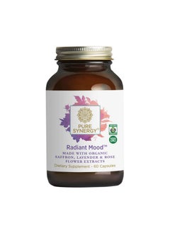 Pure Synergy Radiant Mood Supplement ; 60 Capsules ; Made With Organic Botanicals ; Nongmo ; Vegan ; Natural Mood Support And Sleep Enhancer With Saffron Extract  - Image 2