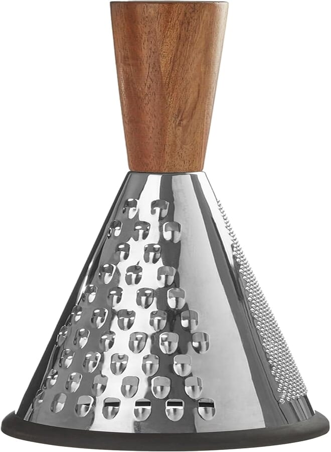 Premier Housewares 0806812 Grater, Acacia Wood, Stainless Steel, Silver