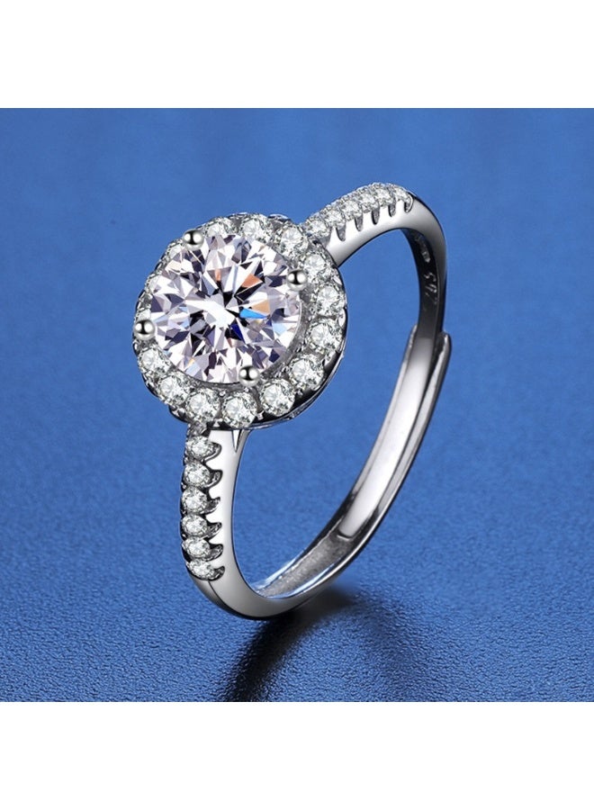 Moissanite Adjustable Engagement Ring, Promise Eternity Ring for Women,Wedding Rings,Jewelry Gift,Friendship Promise Fashion Jewelry Valentine Gifts for Women（Adjustable opening） - Image 2