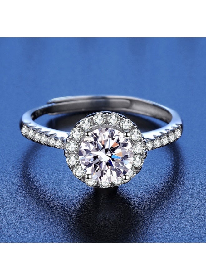 Moissanite Adjustable Engagement Ring, Promise Eternity Ring for Women,Wedding Rings,Jewelry Gift,Friendship Promise Fashion Jewelry Valentine Gifts for Women（Adjustable opening） - Image 4