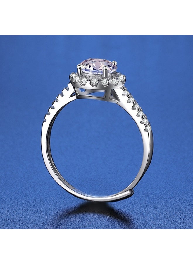 Moissanite Adjustable Engagement Ring, Promise Eternity Ring for Women,Wedding Rings,Jewelry Gift,Friendship Promise Fashion Jewelry Valentine Gifts for Women（Adjustable opening） - Image 5