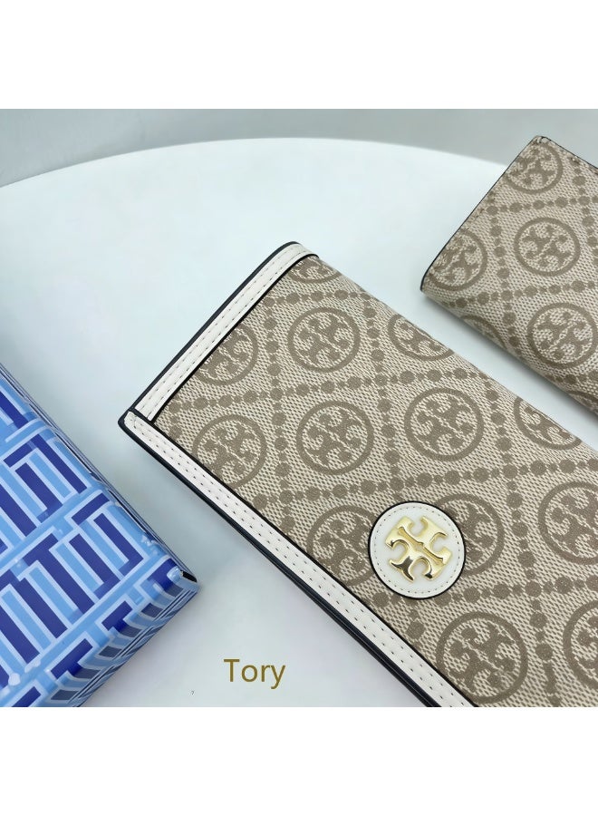 Tory Women's long wallet, elegant women's clutch, multi-card holder, classic pattern and logo - Image 4