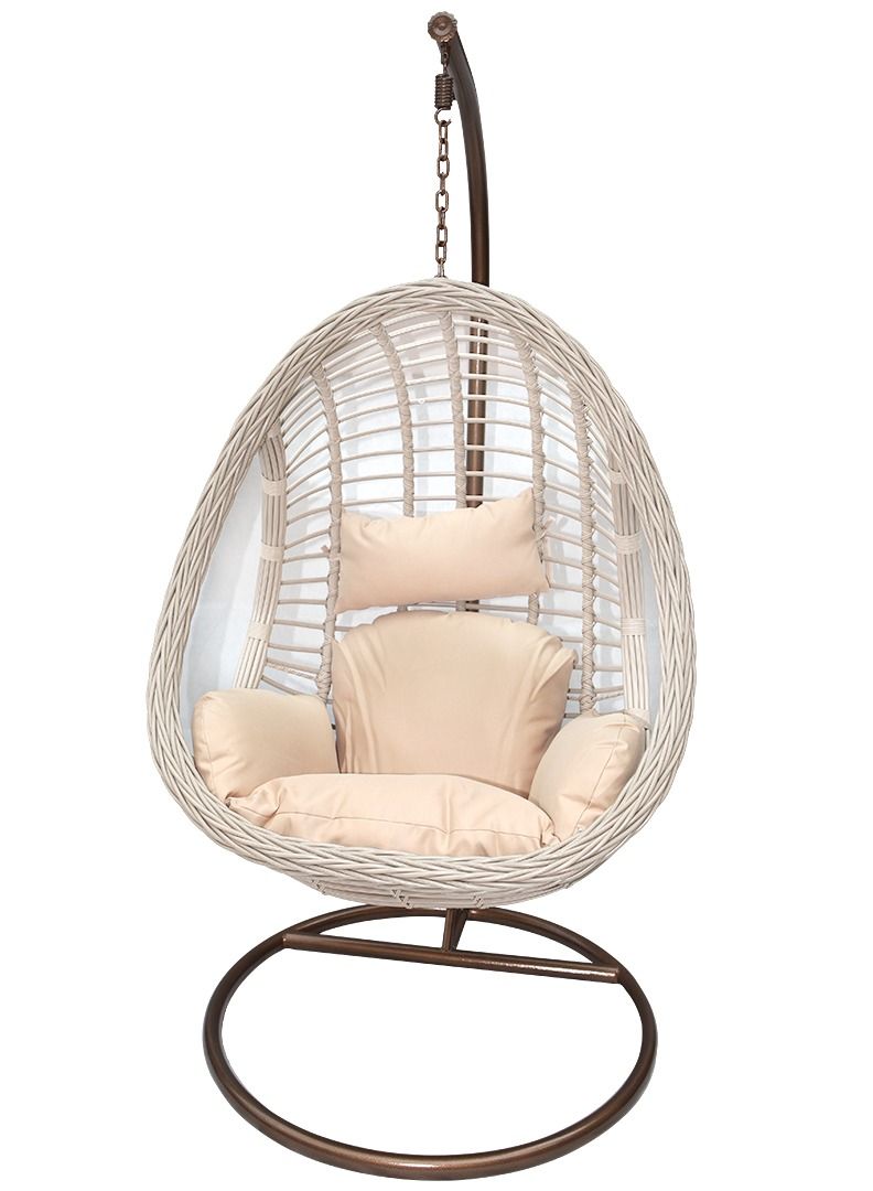Swin Furniture Swin Single-seater Aluminum Outdoor Swing Chair for Garden Beige - Image 3