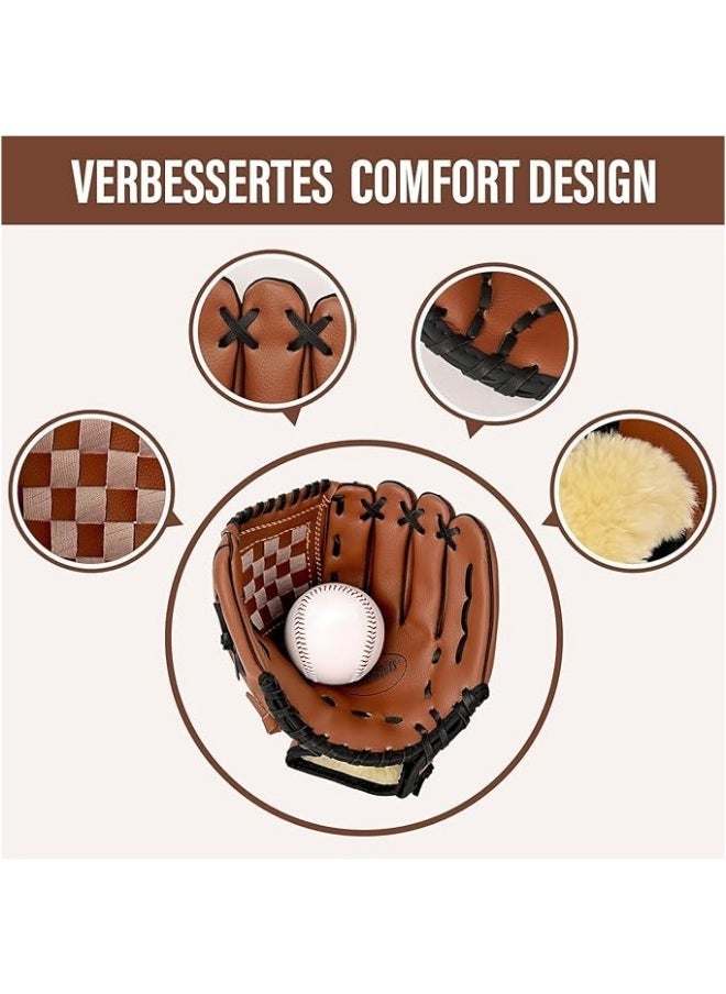 General Kids 10.5 inch Premium Leather Baseball Glove with one Free Baseball - Ideal for Youth and Softball - Baseball Mitts  - Image 2