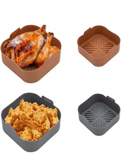 BELLSBERRY 2pcs Silicone Air Fryer Basket Liners  Reusable Square Pots for Safe and Convenient Cooking  - Image 1