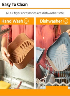 BELLSBERRY 2pcs Silicone Air Fryer Basket Liners  Reusable Square Pots for Safe and Convenient Cooking  - Image 4