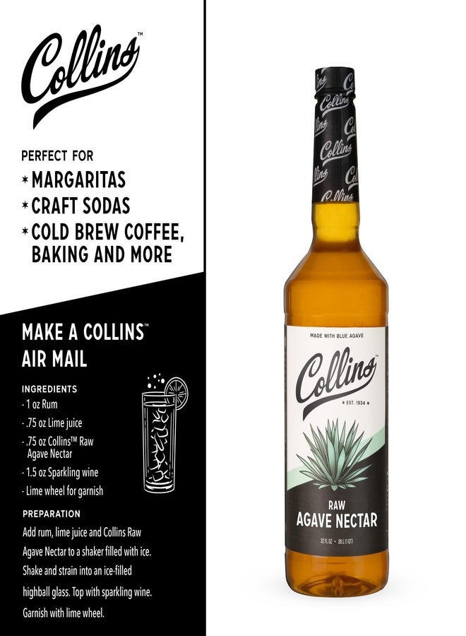 Collins Chicago رحيق الصبار الخام من كولينز، مصنوع من الصبار الحقيقي، مُحلي طبيعي للكوكتيلات والشاي والقهوة والخبز، بنكهة ناعمة وخفيفة، مثالي للبار المنزلي، ومستلزمات الحفلات، ولوازم تحضير المشروبات، 32 أونصة، عبوة من قطعة واحدة - Image 3