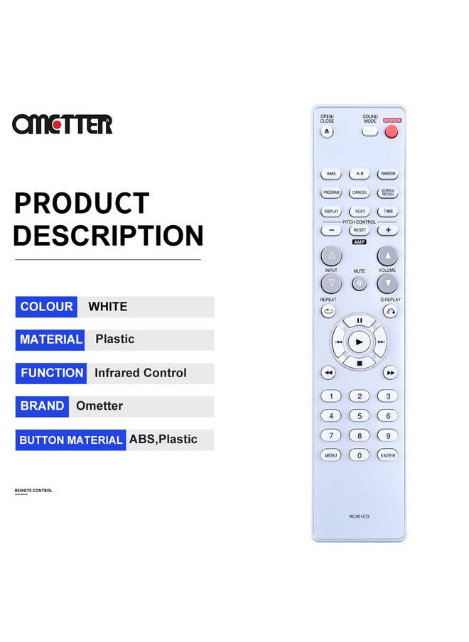 OMETTER - RC001CD for Marantz CD Player CD6002 CD6003 CD6004 CD7003 CD7004 CD8003 CD8004 CD5004 CD5003 - Image 1