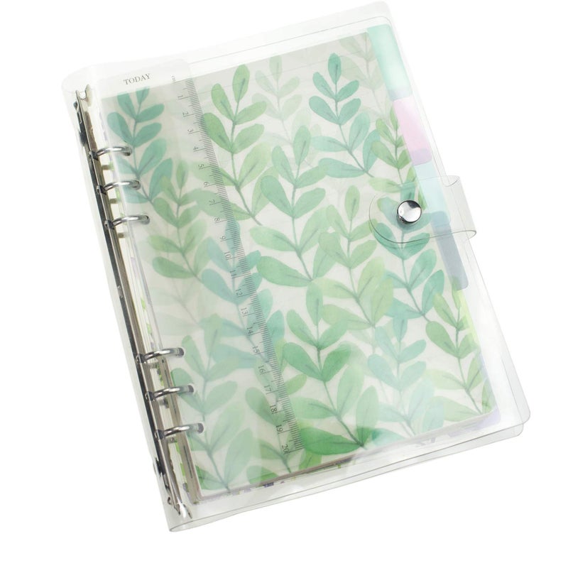 Chris.W A5 6-Ring Loose Leaf Binder Journal from Chris.W, w/ 80 Insert Pages(Dot Grid/Square Grid/Ruled/Blank) + 6 Index Divider Tabs + 1 Clear Page Maker + 1 Ziplock Pouch Included, Refillable - Image 3