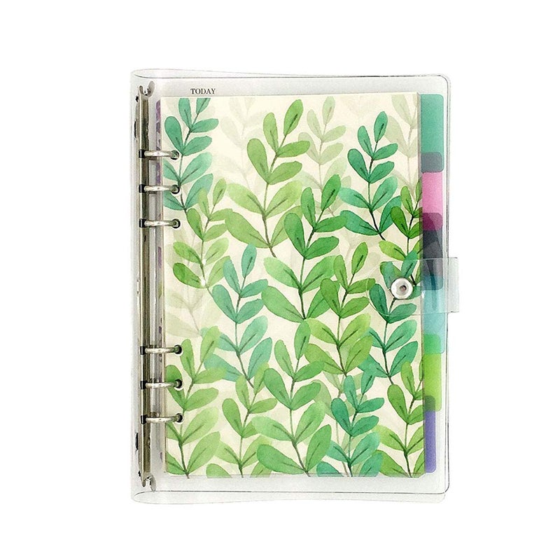 Chris.W A5 6-Ring Loose Leaf Binder Journal from Chris.W, w/ 80 Insert Pages(Dot Grid/Square Grid/Ruled/Blank) + 6 Index Divider Tabs + 1 Clear Page Maker + 1 Ziplock Pouch Included, Refillable - Image 1