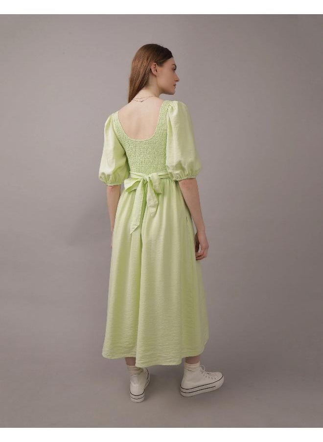 American Eagle Puff Sleeve Belted Dress  - Image 2