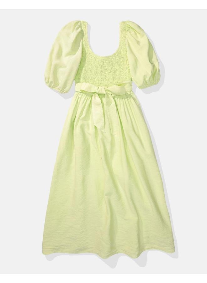 American Eagle Puff Sleeve Belted Dress  - Image 3