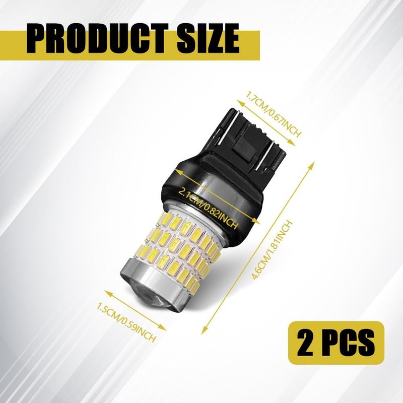 PACLVIO أحدث مصابيح LED 7441 7440 7443 فائقة السطوع ومنخفضة الطاقة 9-30 فولت مع عدسة إسقاط بديلة لمصابيح الفرامل الخلفية والوقوف والإنذار والوقوف والإشارة، عبوة من 2 (أبيض) - Image 2