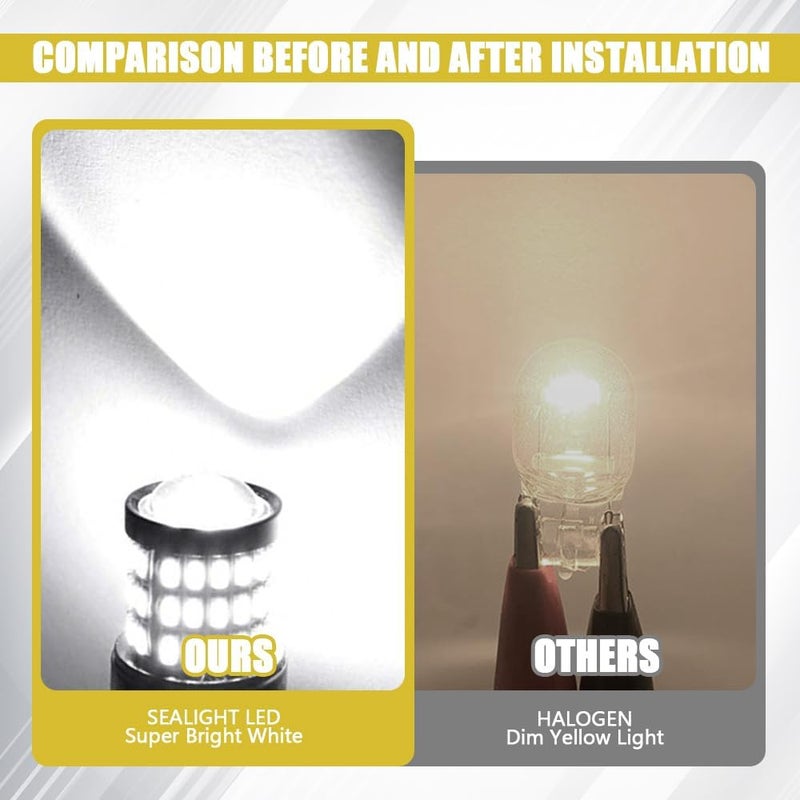 PACLVIO أحدث مصابيح LED 7441 7440 7443 فائقة السطوع ومنخفضة الطاقة 9-30 فولت مع عدسة إسقاط بديلة لمصابيح الفرامل الخلفية والوقوف والإنذار والوقوف والإشارة، عبوة من 2 (أبيض) - Image 4