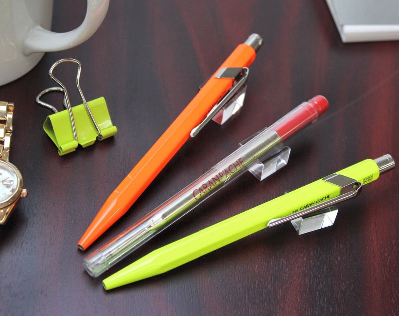 Caran d'Ache CREATIVE ART MATERIALS Caran D'ache Ballpoint Pen Metal Fluor Orange (849.030) - Image 2